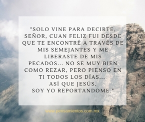 Jes&uacute;s, soy yo report&aacute;ndome